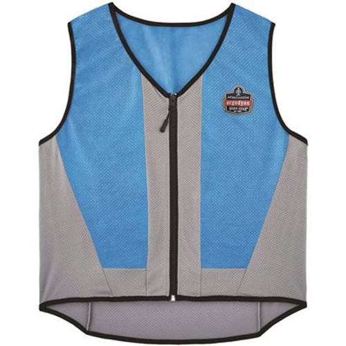 Ergodyne 6667 4xl Blue Wet Evaporative Cooling Vest - Pva - Zipper