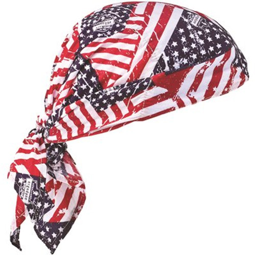 Ergodyne 6710ct Stars And Stripes Cooling Bandana Triangle Hat Pva Tie Case Of 6