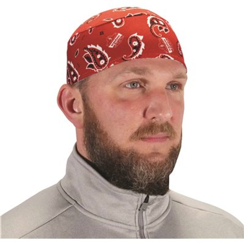 Ergodyne 6630 Red Western High-Performance Terry Cloth Skull Cap Case Of 6