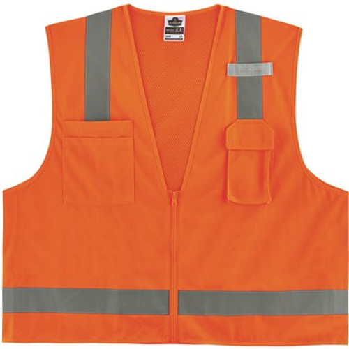 Ergodyne 8249z-S Xs Orange Class 2 Economy Surveyors Vest - Single Size