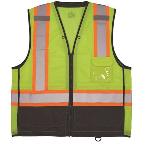 Ergodyne 8251hdzbk 4xl/5xl Lime Hi Vis Safety Vest
