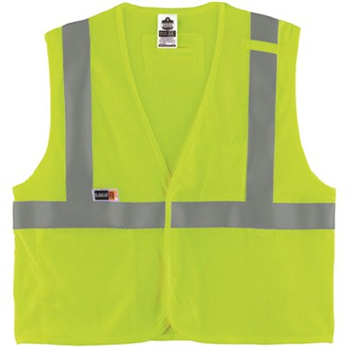 Ergodyne 8263frhl 2xl/3xl Lime Class 2 Fr Safety Vest - Hl - Economy