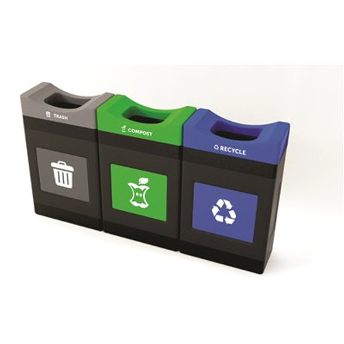 Commercial Zone Products 3 Stream 30g Sha Ot Grey/blue/green Lid Commercial Zone Products 3 Stream 30g Sha Ot Grey/blue/green Lid