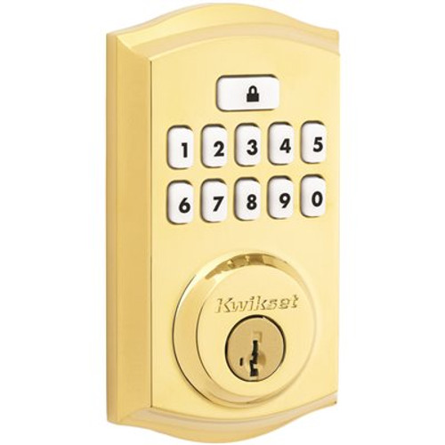 Kwikset Smartcode 260 Traditional Electronic Deadbolt, Polished Brass