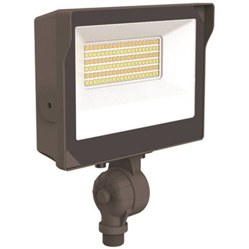 Eti Versaflood Light With Photocell, Small, 1900-4900 Lumens, Select Cct, Bronze