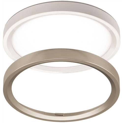 Eti 11" Round White Optional Brushed NICKEL Trim Night Light