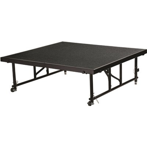 National Public Seating 48" Transfix Stage Platform, 16" - 24" High Black Carpet National Public Seating 48" Transfix Stage Platform, 16" - 24" High Black Carpet