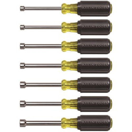 Klein Tools Metric Nut Driver Set With Shaft 3", Package Of 7 Klein Tools Metric Nut Driver Set With Shaft 3", Package Of 7