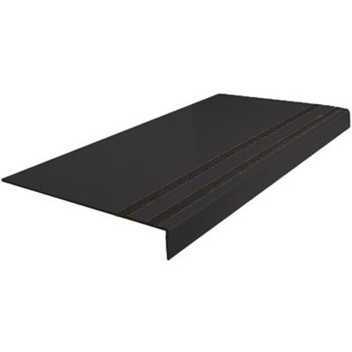 Roppe 12 X 4 Ft Black Ld Abrasive Rubber Square Nose Stair Tread Roppe 12 X 4 Ft Black Ld Abrasive Rubber Square Nose Stair Tread