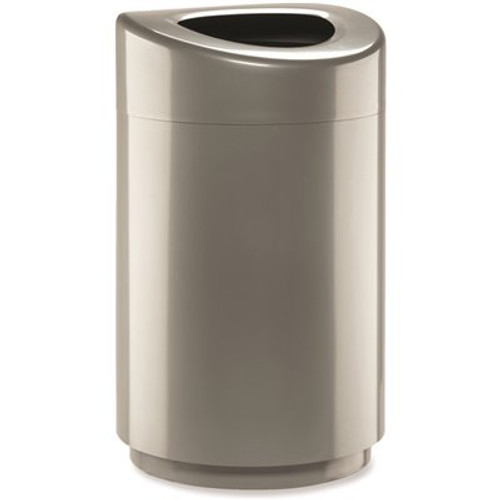 Safco Open Top Round Waste Receptacle, Steel, 30 Gal, Silver Safco Open Top Round Waste Receptacle, Steel, 30 Gal, Silver