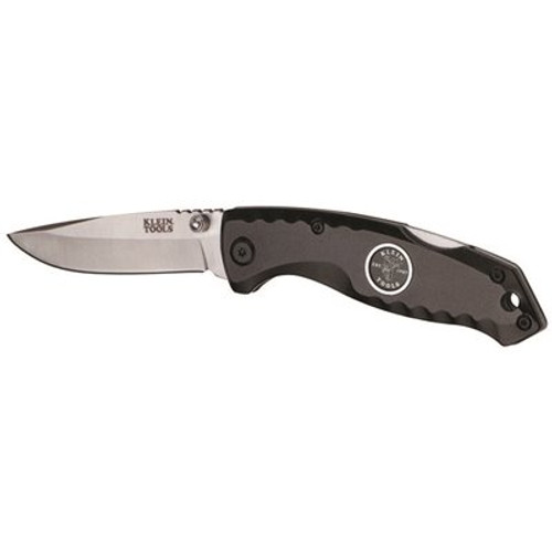 Klein Tools Black Aluminum Handle Compact Pocket Knife Klein Tools Black Aluminum Handle Compact Pocket Knife