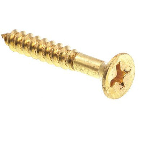 Generic Wood Screws, Flat Hd, Phil Dr, #10 X 1-1/4in, Brass, Package Of 25 Generic Wood Screws, Flat Hd, Phil Dr, #10 X 1-1/4in, Brass, Package Of 25