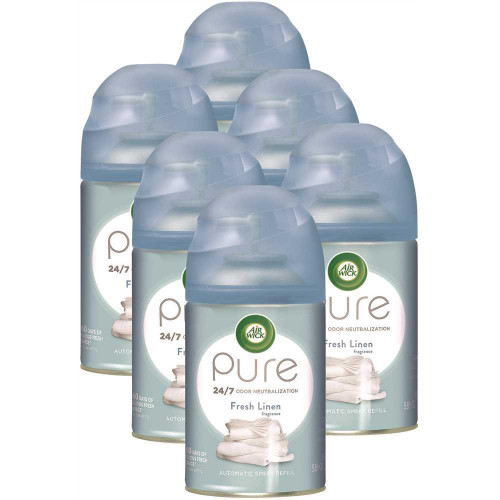 Air Wick Freshmatic Ultra Spray Refill Snuggle Fresh Linen Aerosol, Carton Of 6