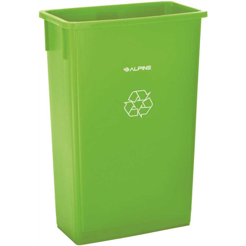 Alpine Industries Slim 23 Gal Lime Green Waste Receptacle Can Package Of 3 Alpine Industries Slim 23 Gal Lime Green Waste Receptacle Can Package Of 3