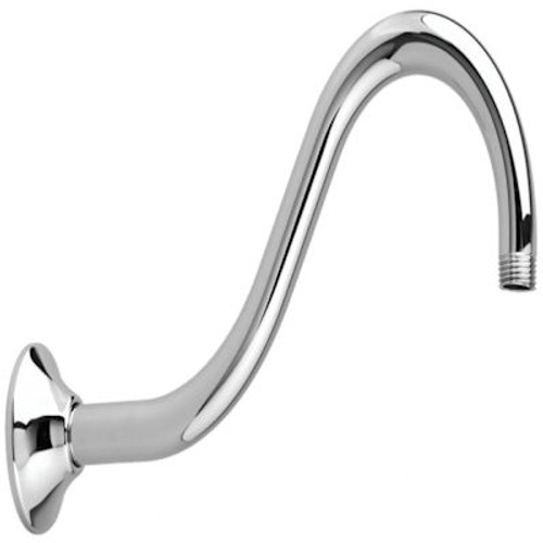 American Standard Chrome Shower Arm, 12" Wall Mount, Shepherd's Crook, Chrome