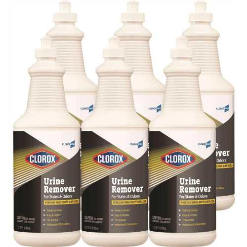 Clorox Urine Remover For Stains And Odors, 32 Oz Pull Top Bottle, Carton Of 6 Clorox Urine Remover For Stains And Odors, 32 Oz Pull Top Bottle, Carton Of 6