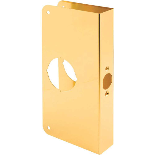 Defender Security 1-3/8in 9in Brass Lock Door Enforce, 2-1/8in Sgl Bore, 2-3/8in