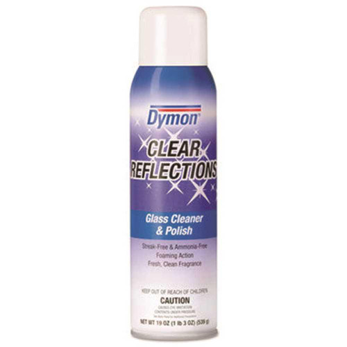 Dymon Clear Reflections Mirror & Glass Cleaner, 19oz, Aerosol, Carton Of 12 Dymon Clear Reflections Mirror & Glass Cleaner, 19oz, Aerosol, Carton Of 12