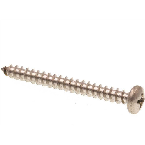 Generic 10 X 2 In. Sheet Metal Screw, Phillips, Stainless, Package Of 25