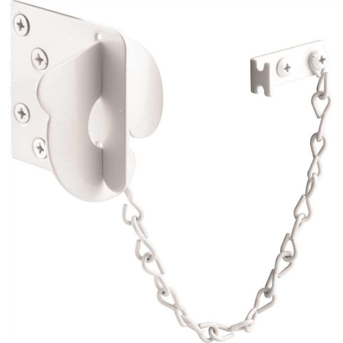 Generic Stamped Steel 3" White Texas Security Bolt, Fits Swing-In Doors