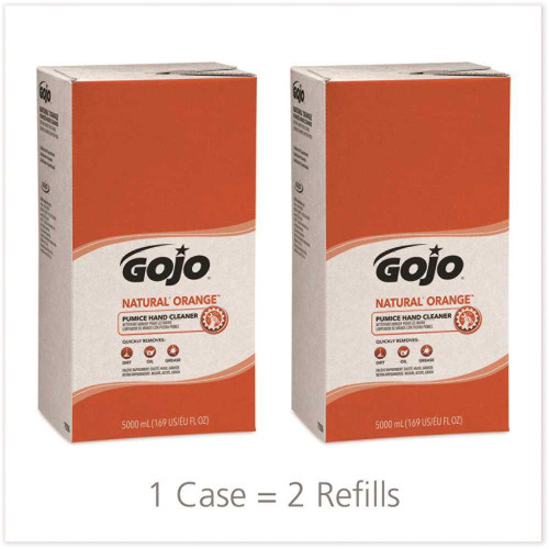 Gojo Natural ORange Pumice Hand Cleaner Refill,citrus Scent, 5000ml, Carton Of 2 Gojo Natural ORange Pumice Hand Cleaner Refill,citrus Scent, 5000ml, Carton Of 2
