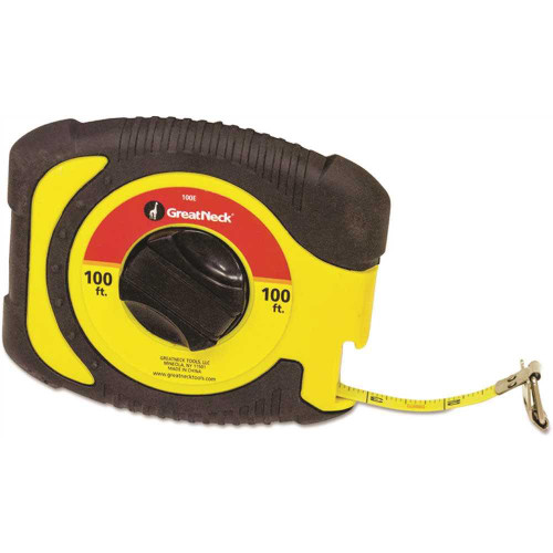 Great Neck English Rule Measuring Tape, 3/8" X 100ft, Steel, Yellow