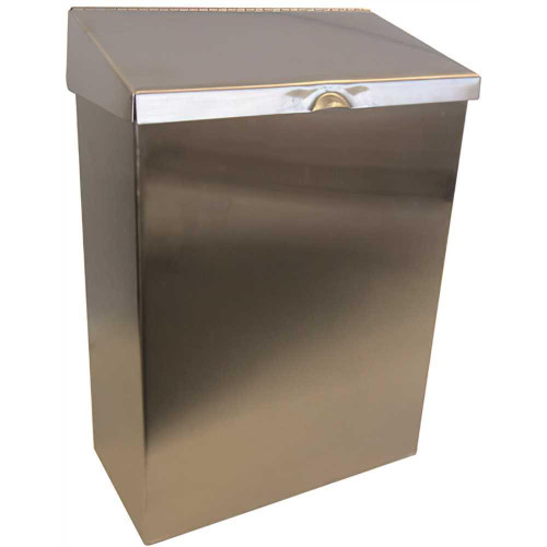 Hospeco Wall Mount Sanitary Napkin Receptacle, 8 X 4 X 11, Stainless Steel Hospeco Wall Mount Sanitary Napkin Receptacle, 8 X 4 X 11, Stainless Steel