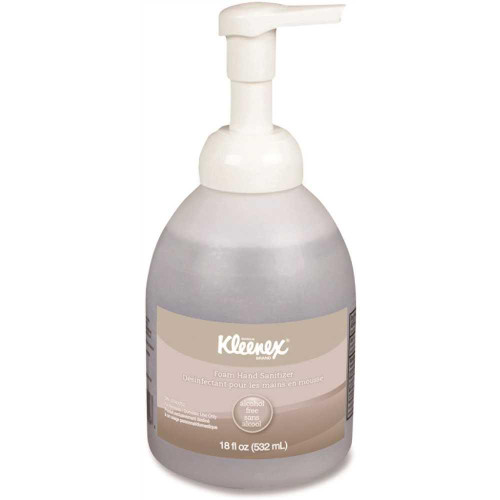 Kleenex Alcohol-Free Foam Hand Sanitizer, 18 Oz Pump Bottle, Package Of 4 Kleenex Alcohol-Free Foam Hand Sanitizer, 18 Oz Pump Bottle, Package Of 4