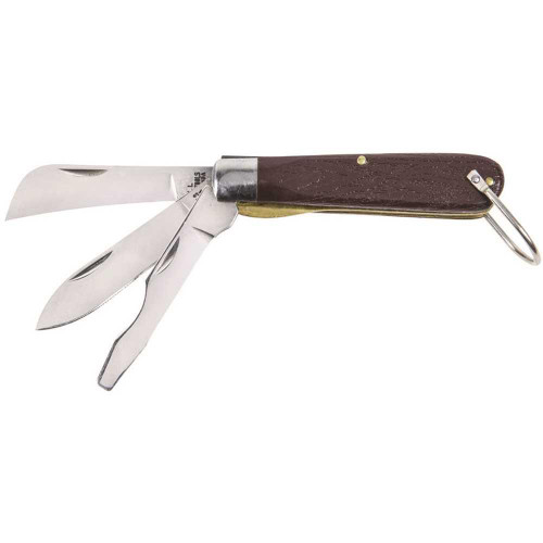 Klein Tools 3-Blade Pocket Knife With Screwdriver Klein Tools 3-Blade Pocket Knife With Screwdriver