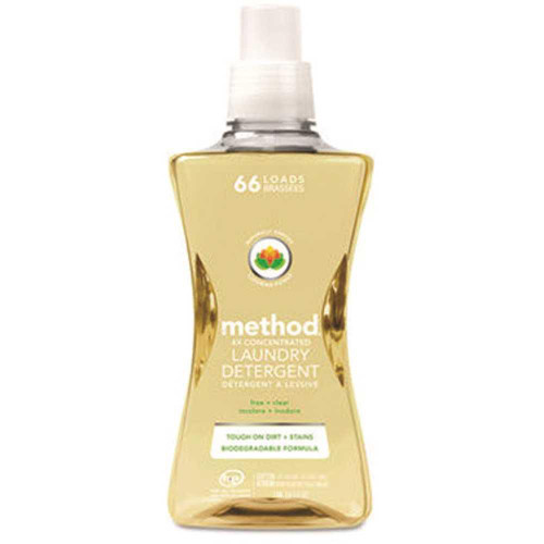 Method 4x Concentrated Laundry Detergent Free & Clear 53.5 Oz Bottle Carton Of 4