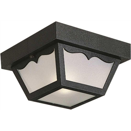 Progress Lighting 8-1/4" Black One-Light Flush Ceiling Mount Fixture Progress Lighting 8-1/4" Black One-Light Flush Ceiling Mount Fixture
