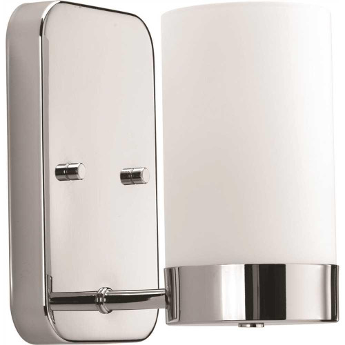 Progress Lighting Elevate One-Light Chrome Bath Fixture With Etched White Glass
