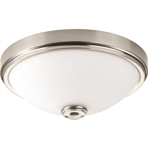 Progress Lighting LED 15" Linen Brushed NICKEL One-Light Flush Mount Fixture Progress Lighting LED 15" Linen Brushed NICKEL One-Light Flush Mount Fixture
