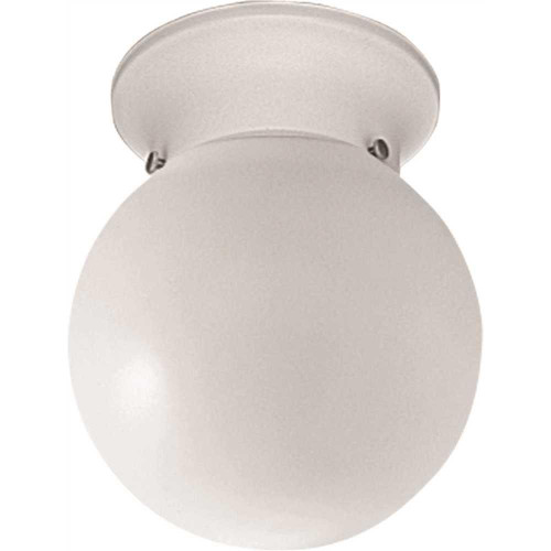 Progress Lighting White One-Light Flush Fixture 6 X 7.25 Progress Lighting White One-Light Flush Fixture 6 X 7.25