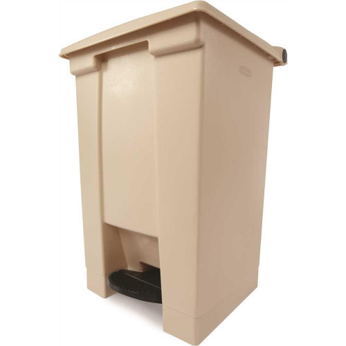 Rubbermaid Commercial 12 Gal Beige Plastic Rectangular Step-On Container