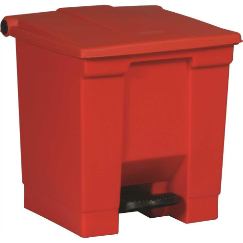 Rubbermaid Commercial 8 Gal Red Plastic Rectangular Step-On Trash Can Rubbermaid Commercial 8 Gal Red Plastic Rectangular Step-On Trash Can