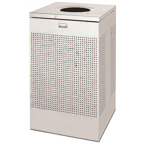 Rubbermaid Commercial Silhouetes Opn Top Sqr 40g Receptacle, Ss Wit Plastic Linr