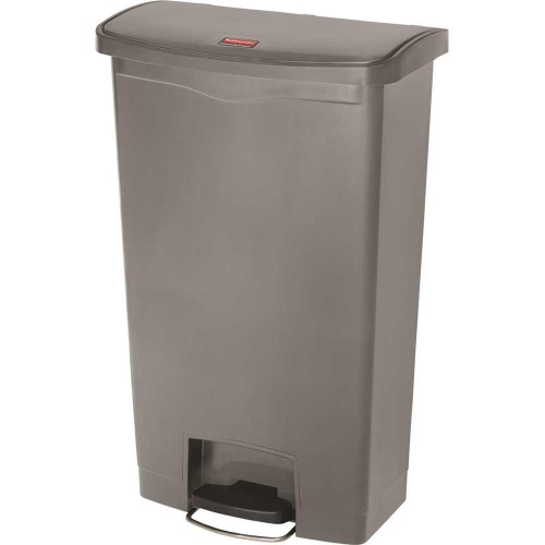 Rubbermaid Commercial Slim Jim 18 Gallon Front Step On Trash Can Gray