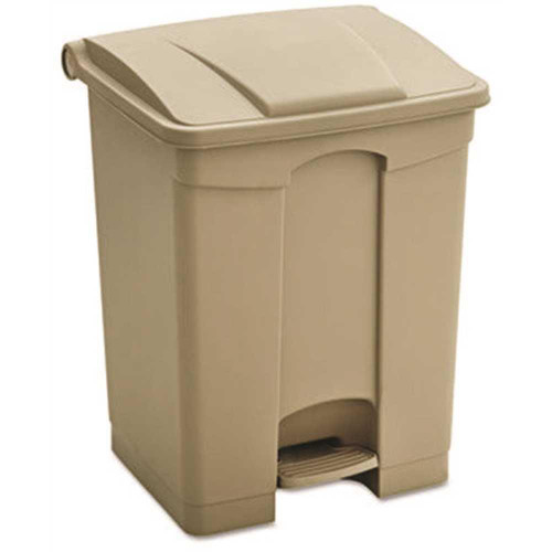 Safco Large Capacity Plastic Step-On Receptacle, 17gal, Tan