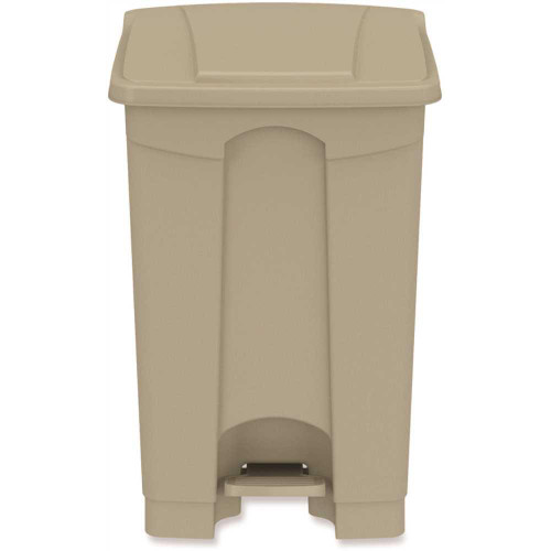 Safco Step-On Receptacle, Plastic, 12 Gallon, Tan