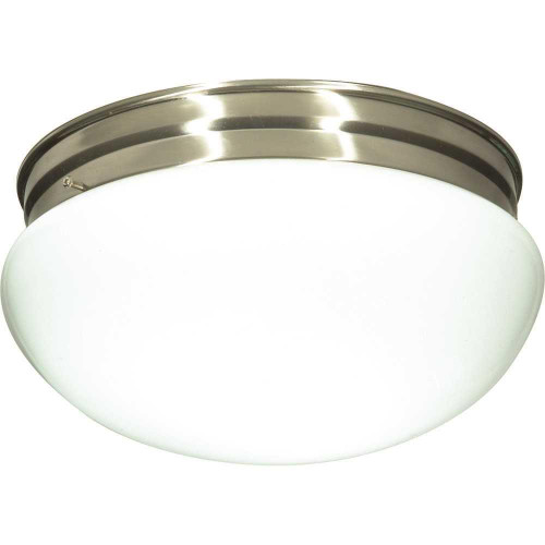 SATCO Brushed NICKEL Two-Light 12 Mushroom Flush Mount SATCO Brushed NICKEL Two-Light 12 Mushroom Flush Mount