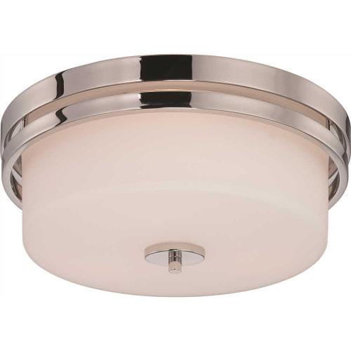 SATCO Parallel Polished NICKEL Three-Light Flush Fixture SATCO Parallel Polished NICKEL Three-Light Flush Fixture
