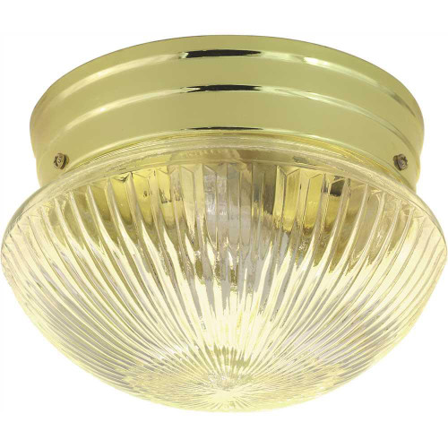 SATCO Polished Brass One-Light 8 Mushroom Flush Mount SATCO Polished Brass One-Light 8 Mushroom Flush Mount