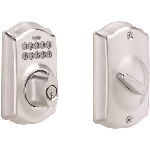 Schlage Camelot Keypad Deadbolt With Turn-Lock, Satin Chrome