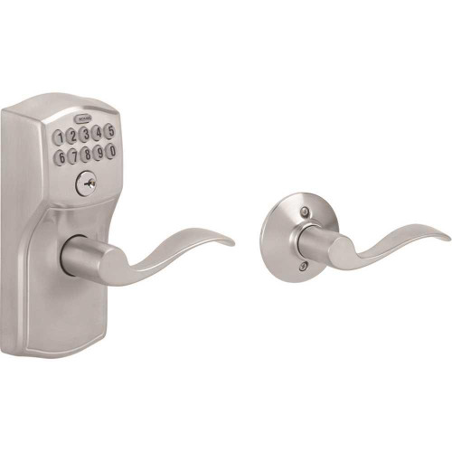 Schlage Camelot Keypad With Auto Lock, Satin Chrome