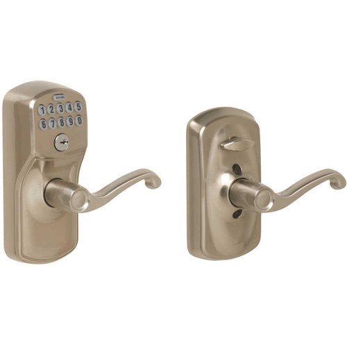 Schlage Plymouth Keypad Entry With Flex-Lock, Satin NICKEL Schlage Plymouth Keypad Entry With Flex-Lock, Satin NICKEL