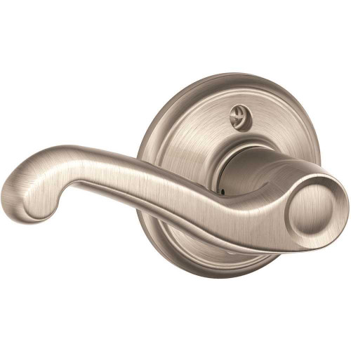 Schlage Residential F Ser Dmy Rt Hand Satin NICKEL Clear Finish Flair Lever