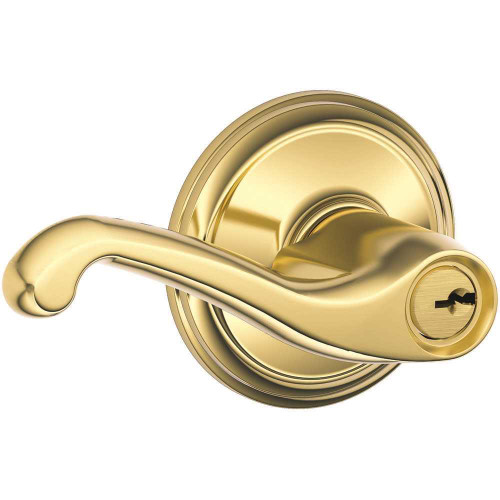 Schlage Residential F Ser Ent No Hand Lifetime Brass Finish Flair Lever