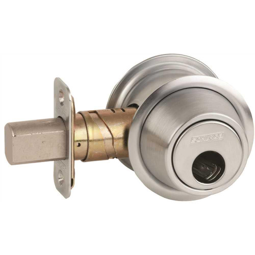 Schlage Satin Chrome Single Cylinder Deadbolt With Adjustable Backset Schlage Satin Chrome Single Cylinder Deadbolt With Adjustable Backset