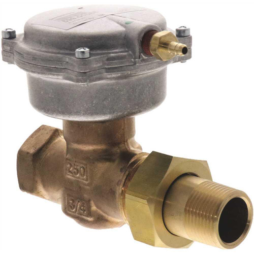 Siemens 2 Way 3/4" Npt X Union Male 6.3 Cv Brass Body 3-8 PSI Spring Ran